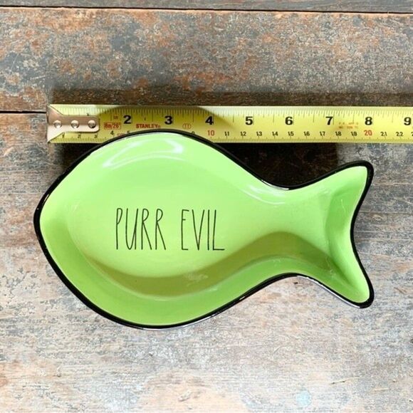 New In Box Rae Dunn Purr Evil Ceramic Cat Pet Feeding Bowl NIB - Picture 6 of 8